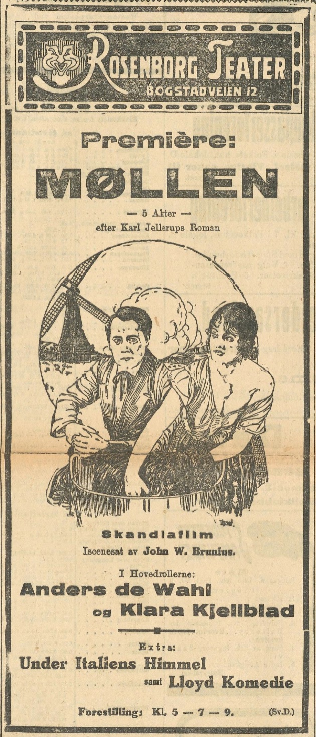 Advertisement for premi&egrave;re at Rosenborg Teater