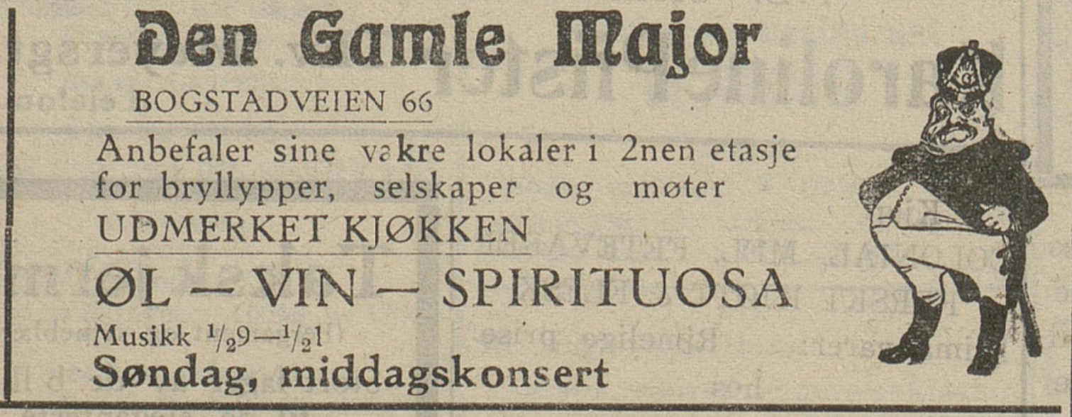 Advertisement for Den Gamle Major
