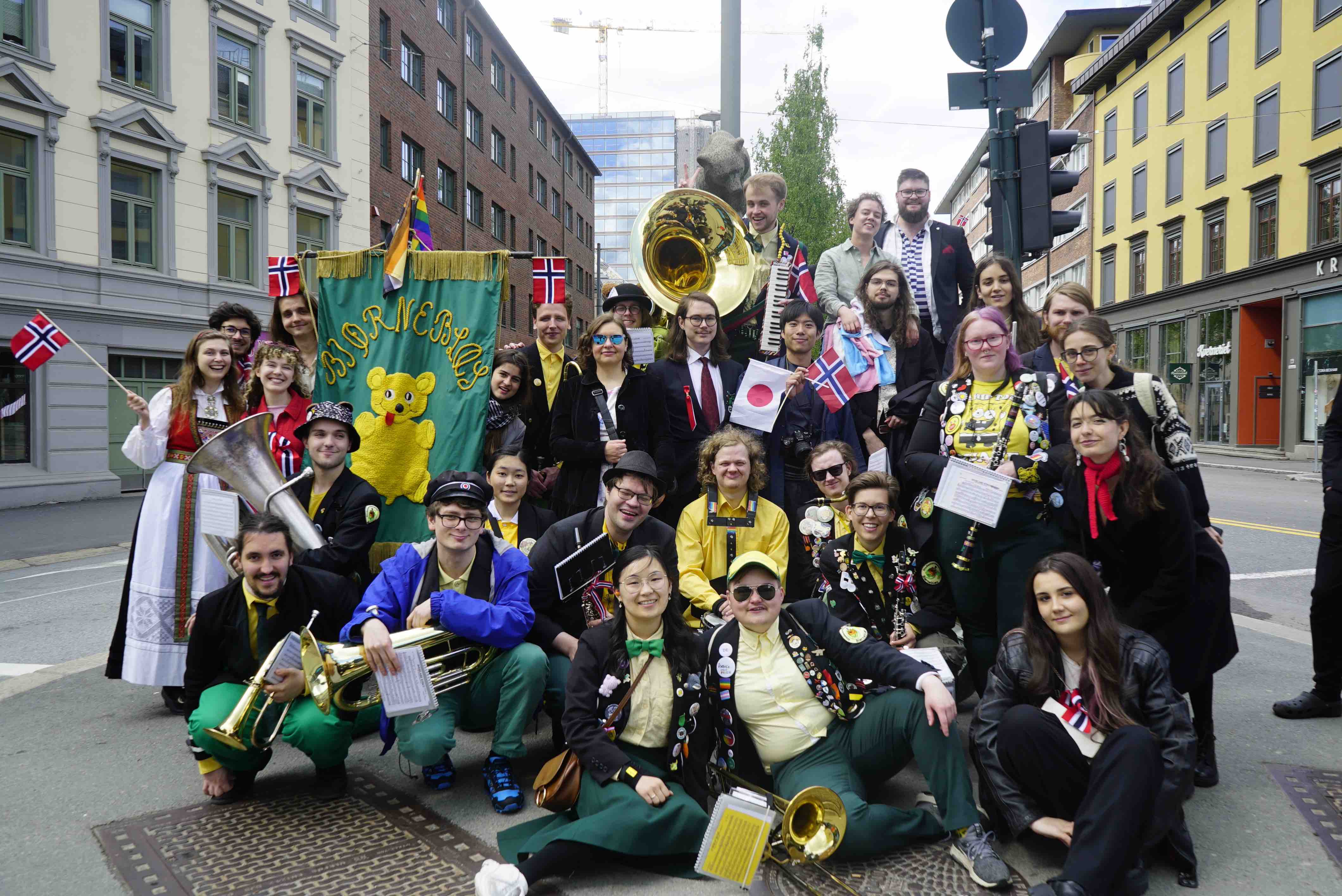 Realistforeningen in front of "the Bear Fountain", 17th of May 2026